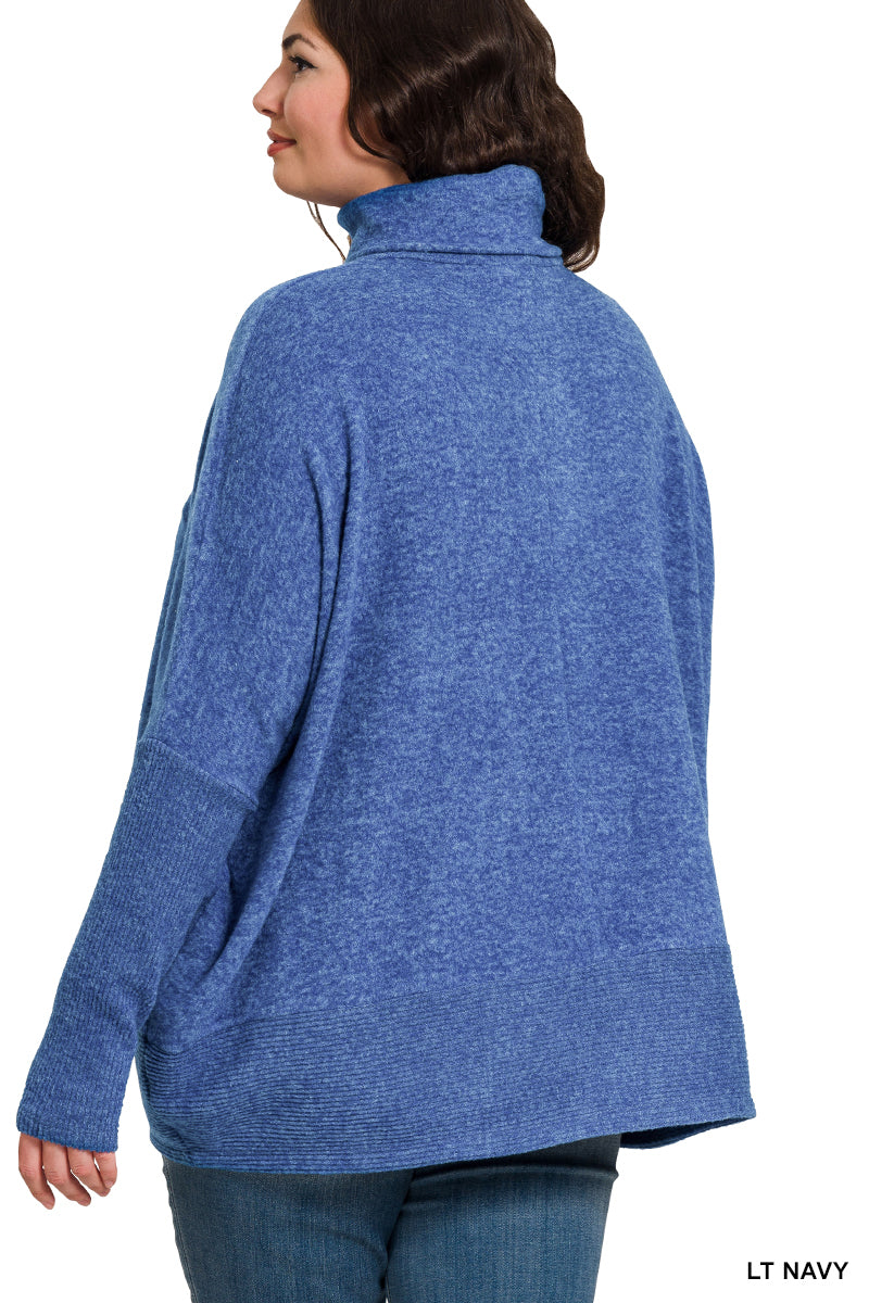 Plus Turtleneck Sweater- Light Navy