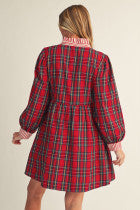 Red Mix Plaid Dress