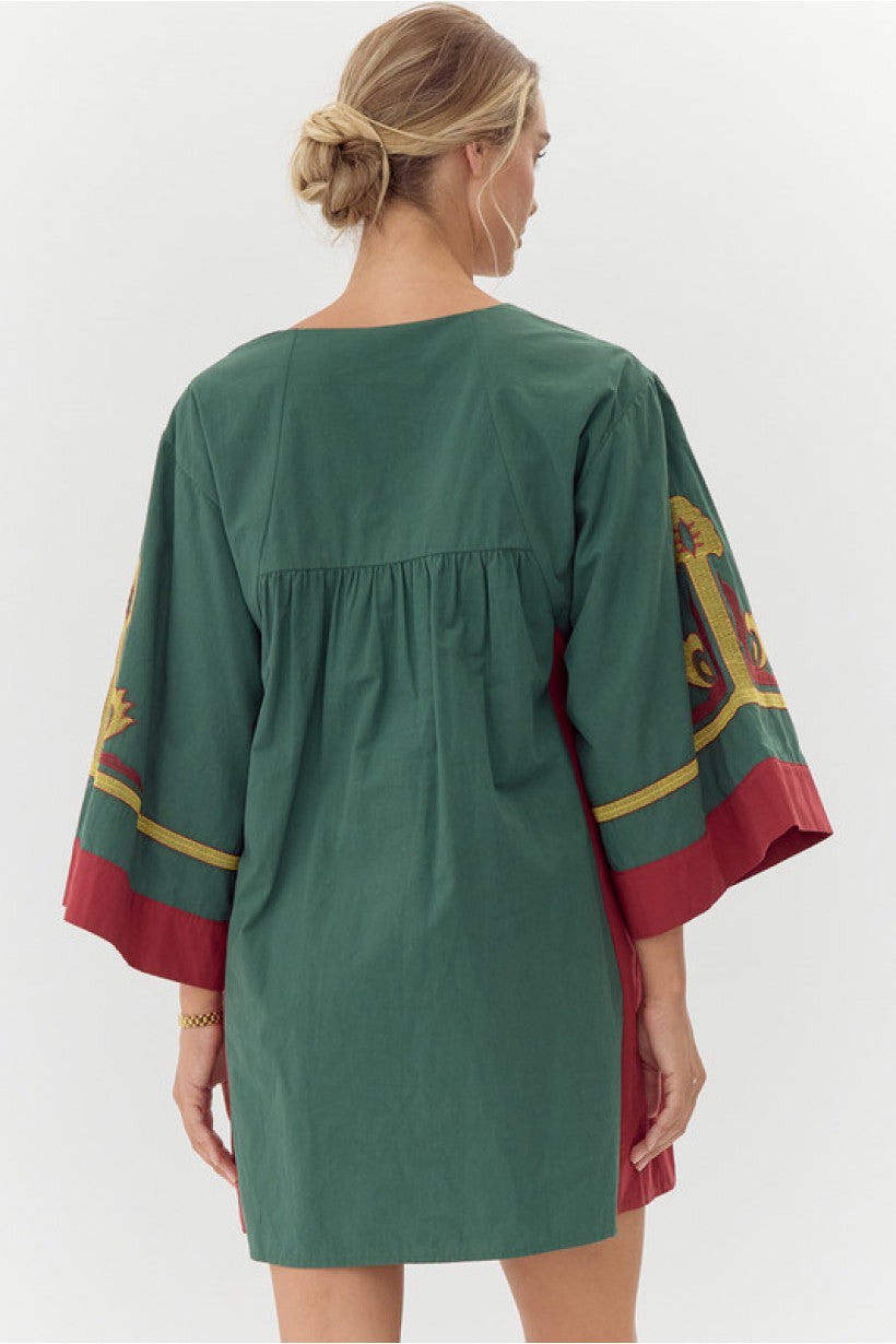 Embroidered Baby Doll Dress