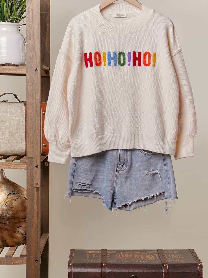 Oversize Christmas Sweater with Lettering