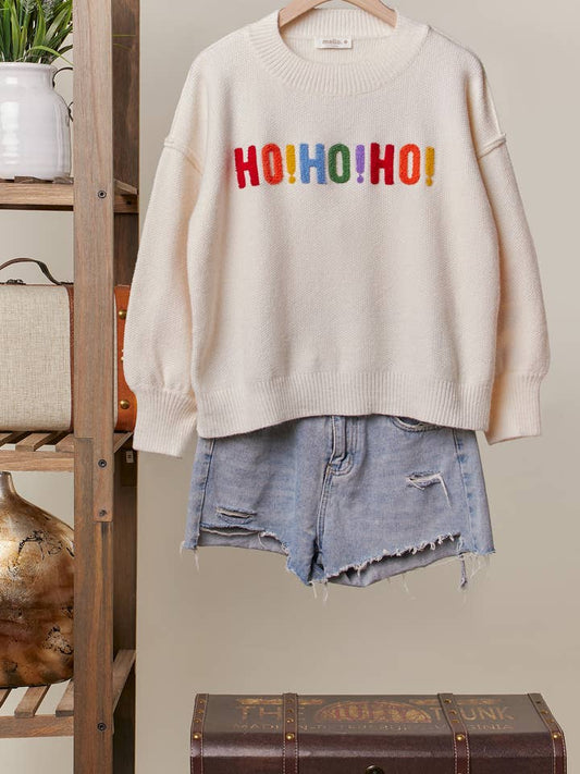 Oversize Christmas Sweater with Lettering