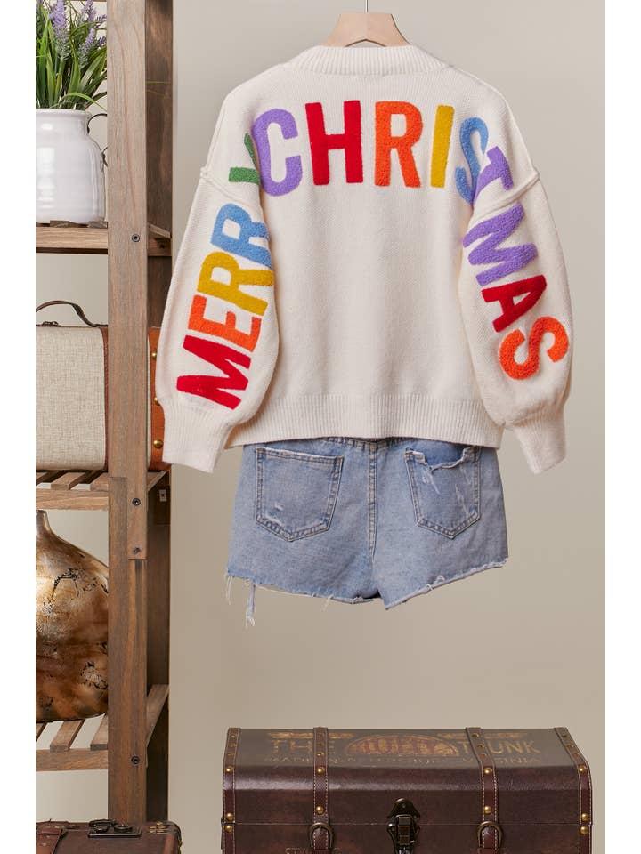 Oversize Christmas Sweater with Lettering